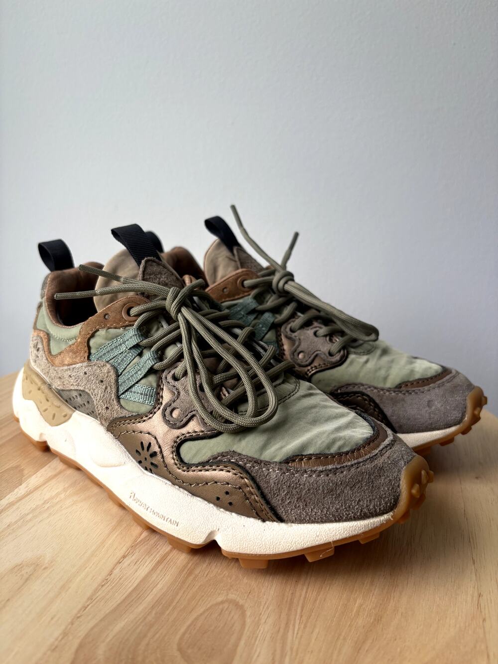 Flower Mountain Yamano 3 Sneakers Brown Olive Green Mud Suede 35 EU